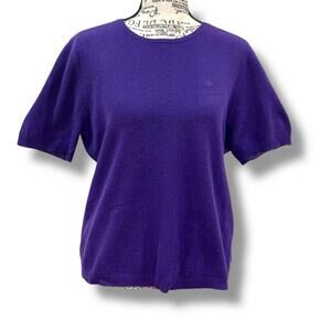 Vintage Ralph Lauren Women’s Size XL Wool Cashmere Angora Short Sleeve Sweater